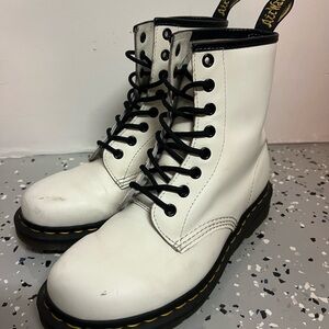 Dr. Martens White Leather Boots